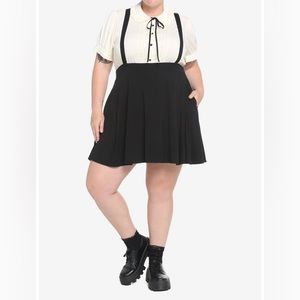 Hot Topic, black suspender circle skirt